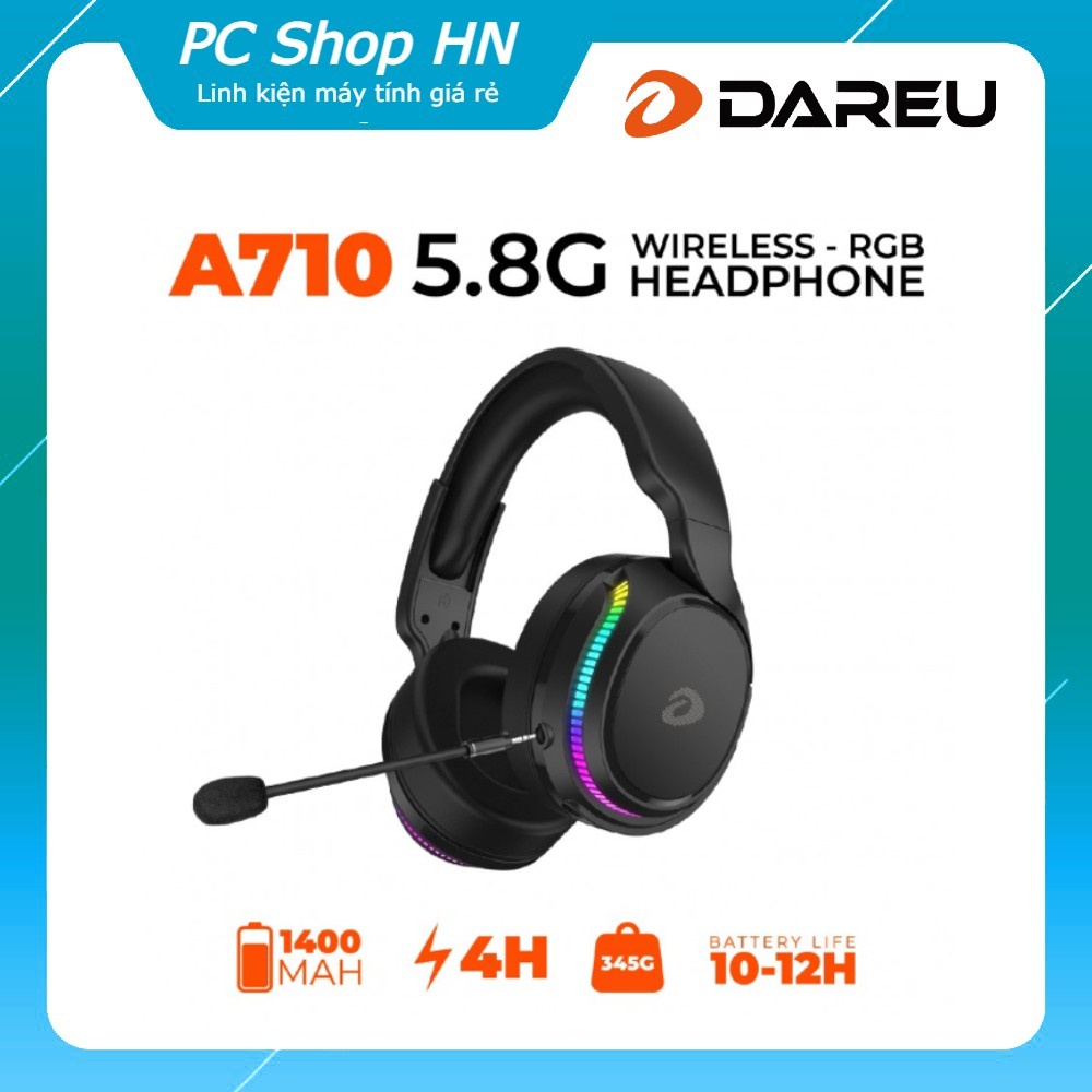 Tai nghe không dây DAREU A710 (RGB - WIRELESS 5.8G) - bh chính hãng
