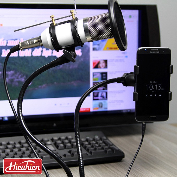 [FREESHIP] Giá đỡ micro livestream, có màng lọc mic và giá đỡ điện thoại chắc chắn