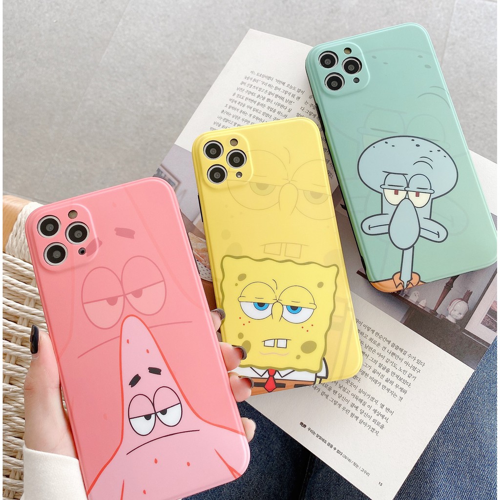 Ốp Điện Thoại IMD Mềm In Hình Sponge Bob Cho iPhone 7/8/SE2 7+/8+ X/XS XSMax 11 1Pro 11Promax 12 12Mini 12Pro 12Promax