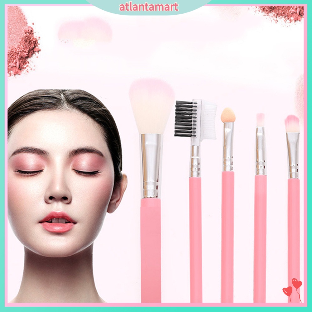 [Hàng mới về] 5 Cọ trang điểm mắt/đánh nền/môi an toàn tiện dụng