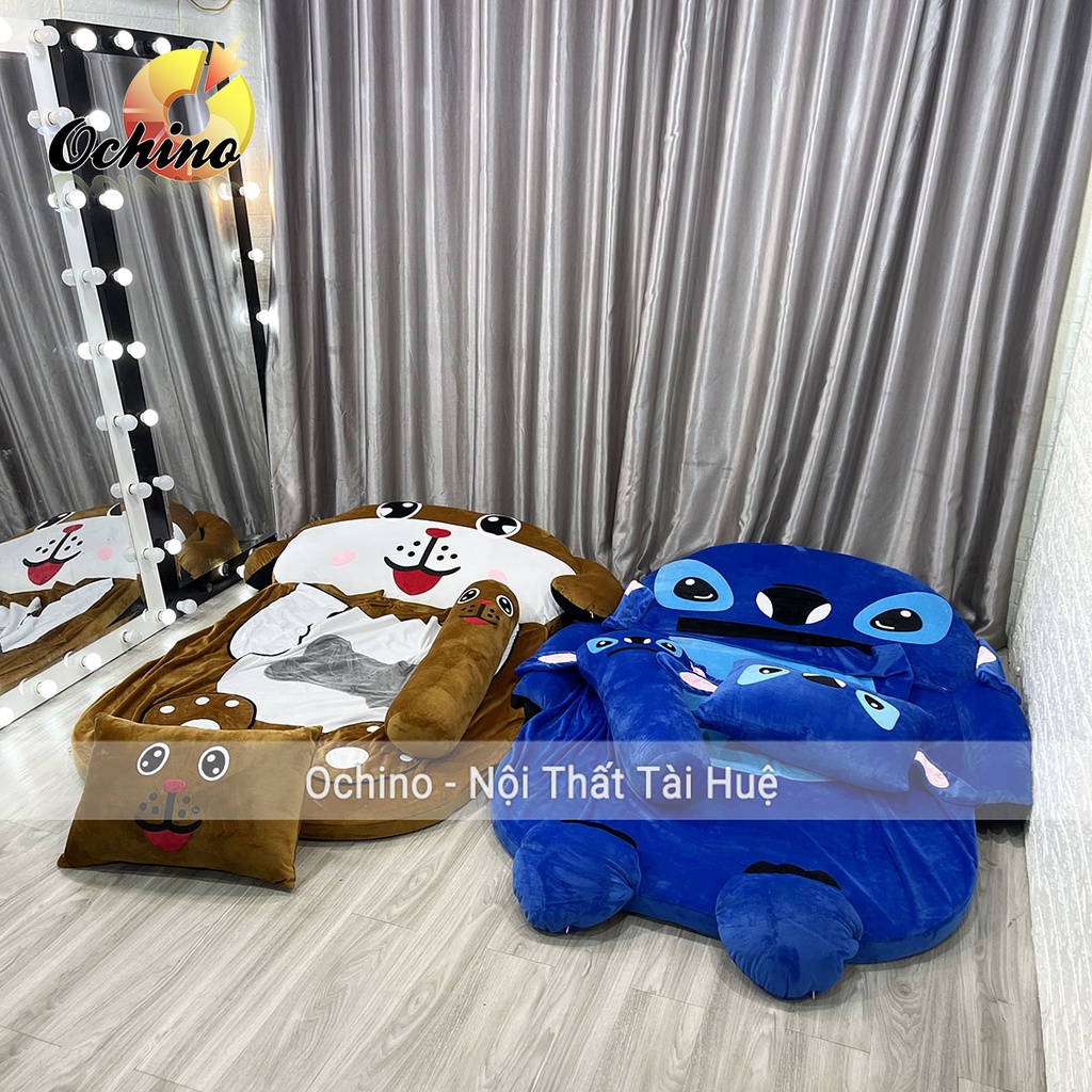 Nệm thú bông, Giường HÌnh Thú Ngộ Ngĩnh cho bé Handmade cao cấp size 1m6-1m1 (Có sẵn)
