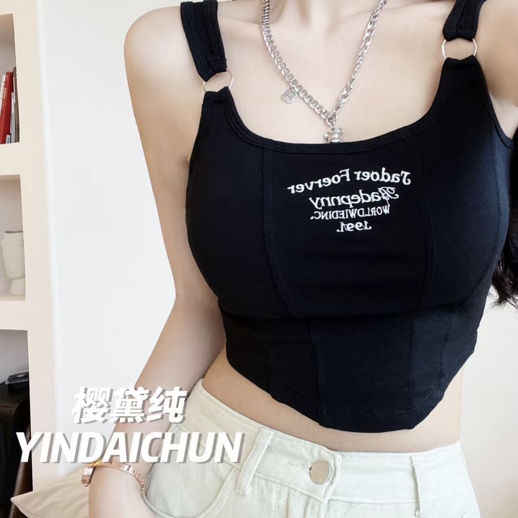 Áo Hai Dây Có Mút Đệm Ngực Thời Trang Quyến Rũ Cho Nữ