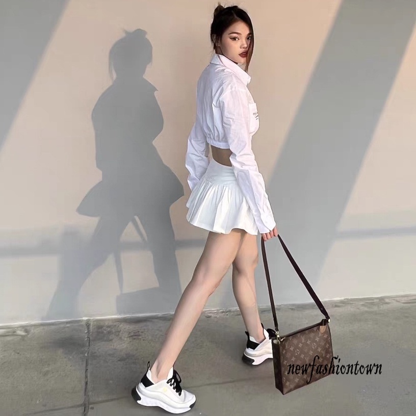 Nfashion-y2k Chân Váy Mini Lưng Cao Xếp Ly Siêu Ngắn Màu Trắng Vintage Hàn Quốc Kawaii Thời Trang Cho Nữ Đi Club Đêm