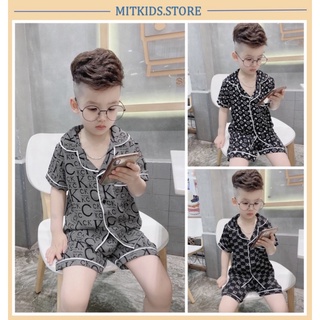 Pijama cho bé trai/gái,bộ pijama lụa cho bé (9-23kg)