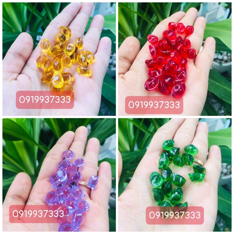 Thỏi vàng thủy tinh nhí 1cm ( nhiều màu )