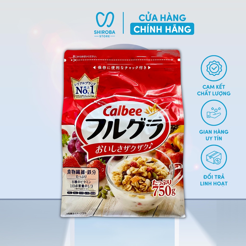 Ngũ Cốc Calbee Màu Đỏ Mẫu Mới 800g Nội Địa Nhật Bản | Ngũ Cốc Hoa Quả Callbee sấy khô