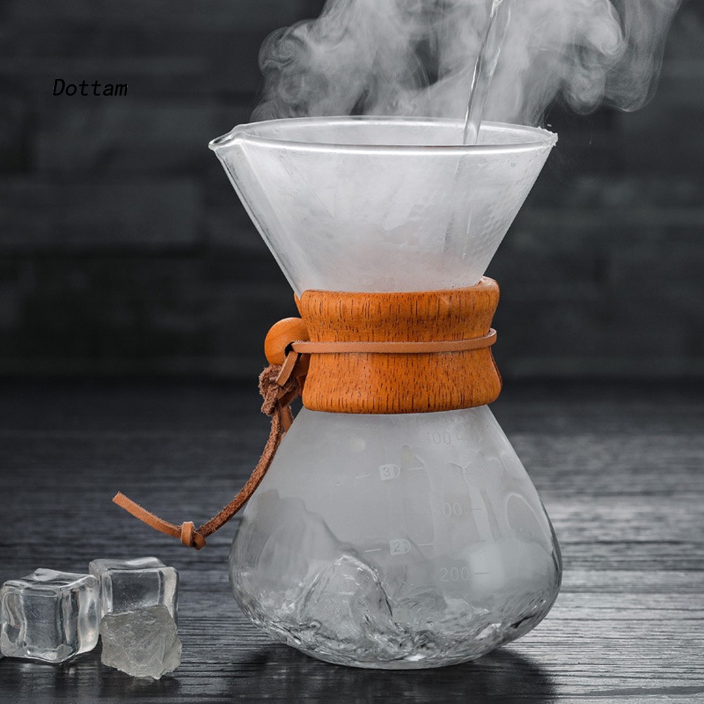 Bình pha cà phê Espresso nóng bằng thủy tinh chịu nhiệt dung tích 400ml có vòi rót