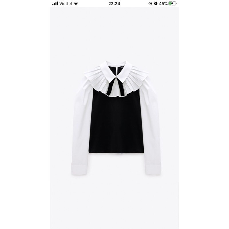 Áo zara auth smi phối nơ đính đá cao cấp sz m