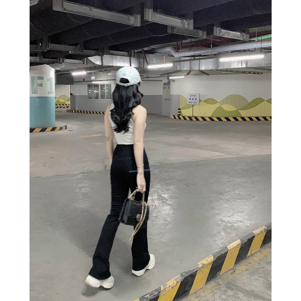 [Mã FAMARAL1 giảm 10K đơn 50K] QUẦN JEAN ĐEN LOE CAP CAO M2441
