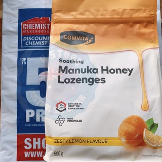 Kẹo ngậm mật ong vị chanh Comvita Manuka Honey Lozenges 500g