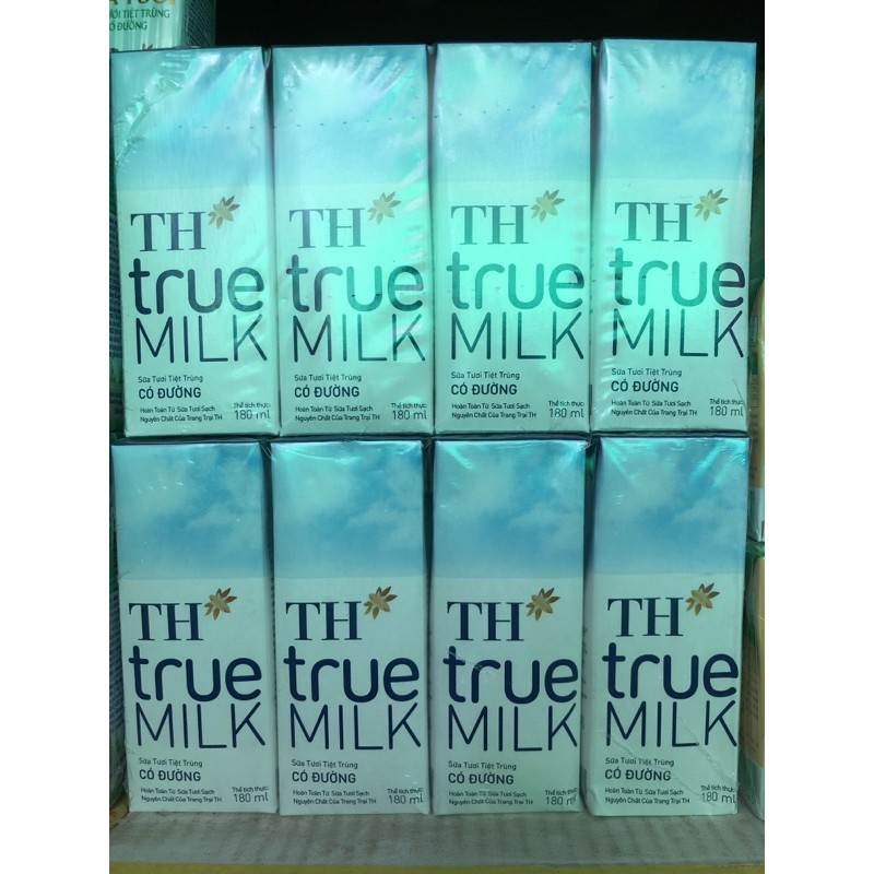 sữa tươi TH true milk có đường 4hộpx180ml