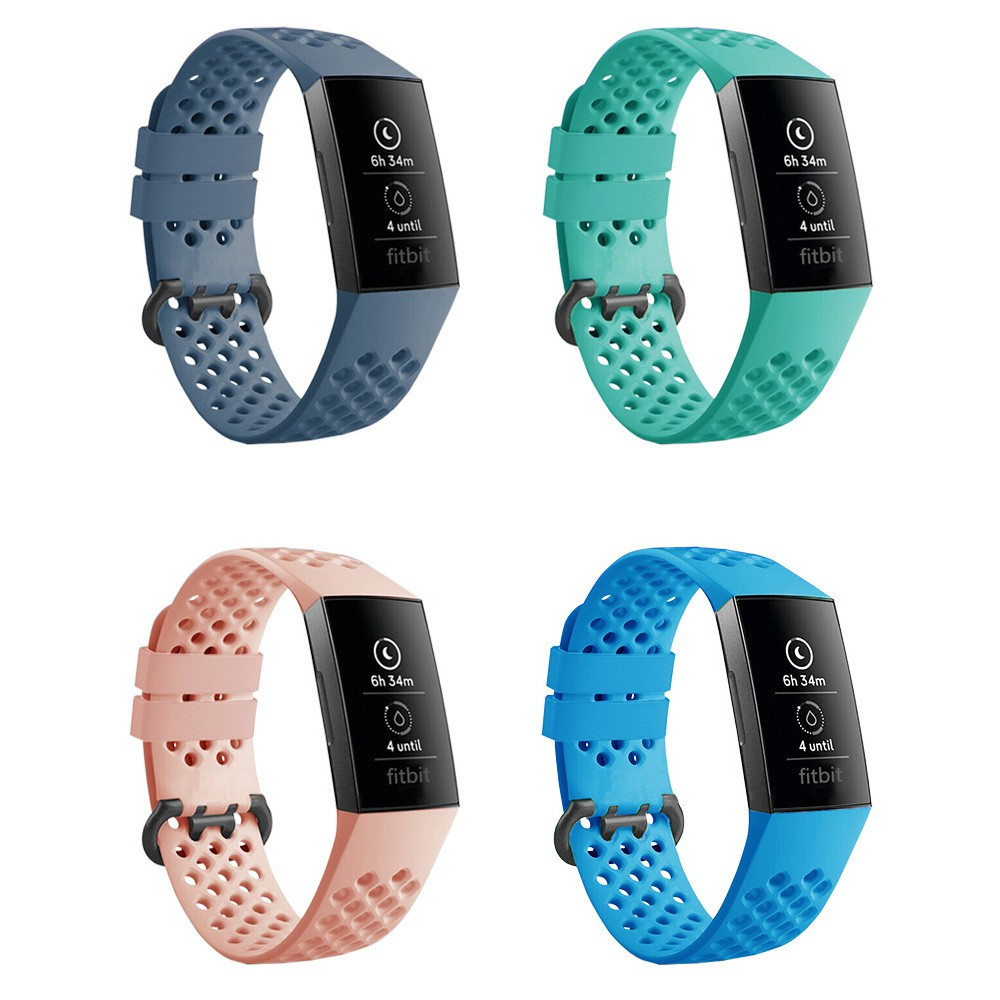 Dây đeo silicone thoáng khí thay thế cho đồng hồ thông minh Fitbit Charge 3 / Charge 4