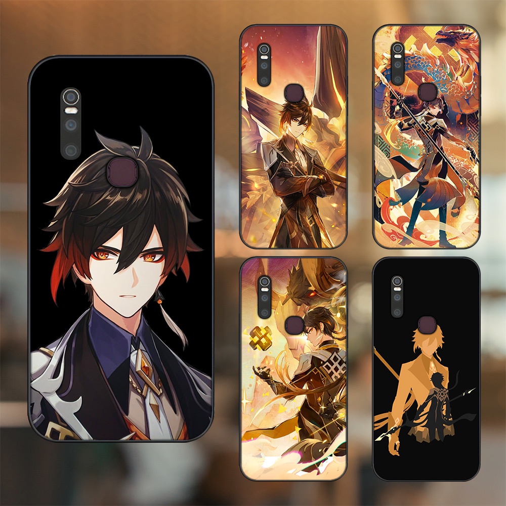 Ốp lưng Vivo V15 viền đen in hình Zhongli Genshin Impact