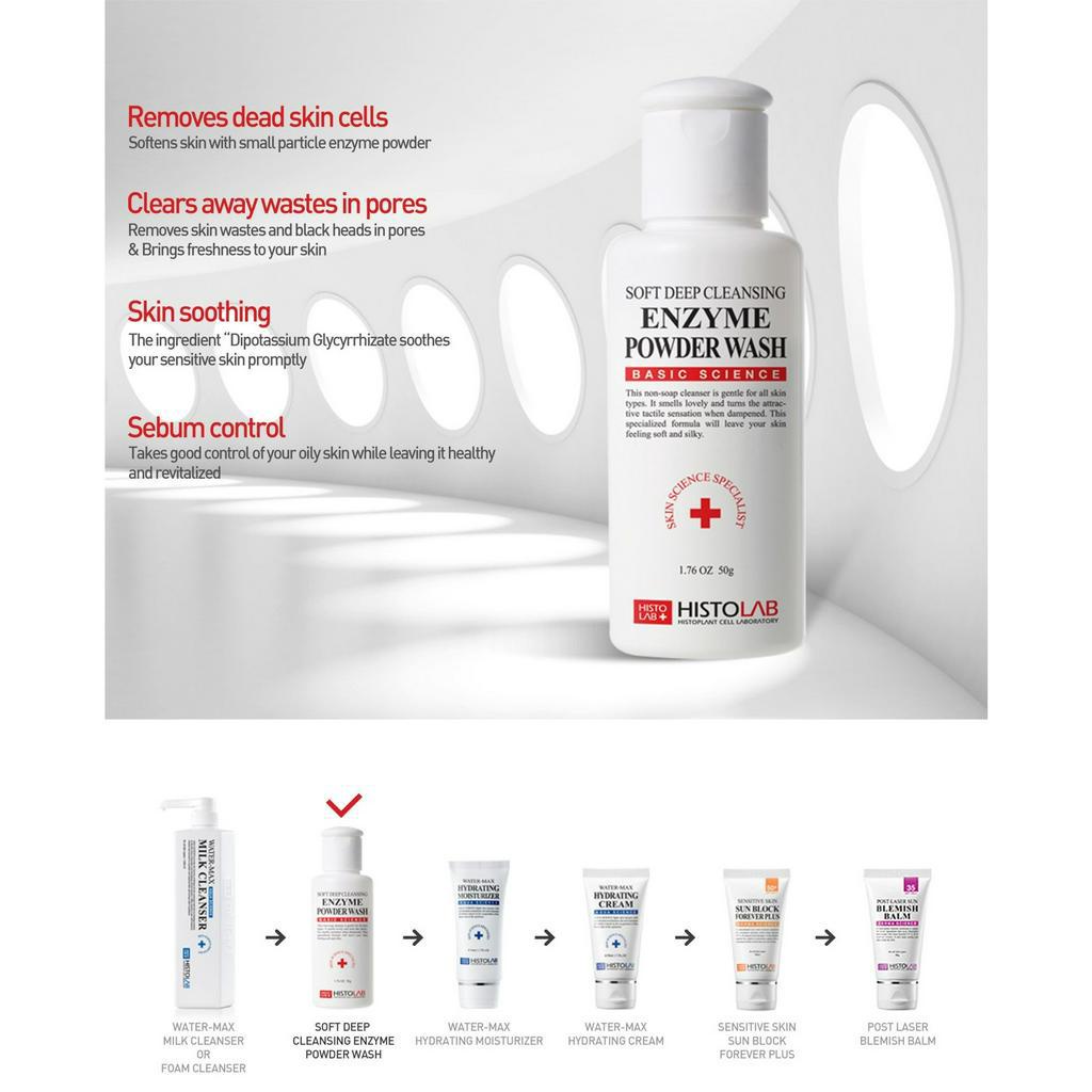 Sữa Rửa Mặt Tẩy Tế Bào Chết Dạng Bột HISTOLAB Enzyme Powder Wash 50g - Giúp Làm Sạch và Tẩy Tế Bào Chết Cho Da
