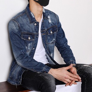 áo khoác jean rách nam cao cấp 47ik