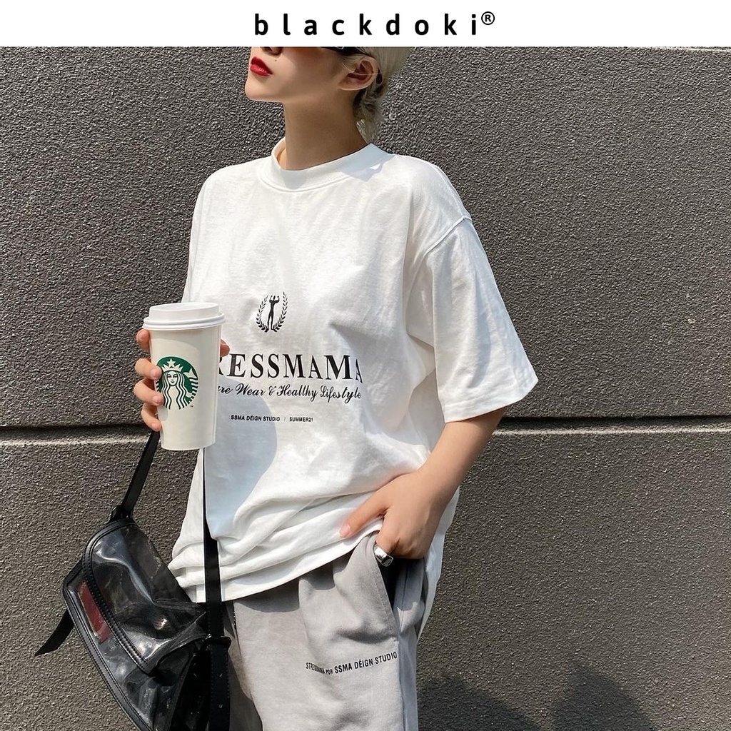 Áo thun nữ BLACKDOKI-LifeStyle , áo phông form rộng tay lỡ cá tính chất cotton dày dặn unisex oversoze