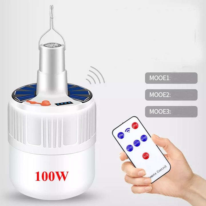 Bóng Đè Tích Điện Năng Lượng Mặt Trời 100w - Có Điều Khiển Từ Xa