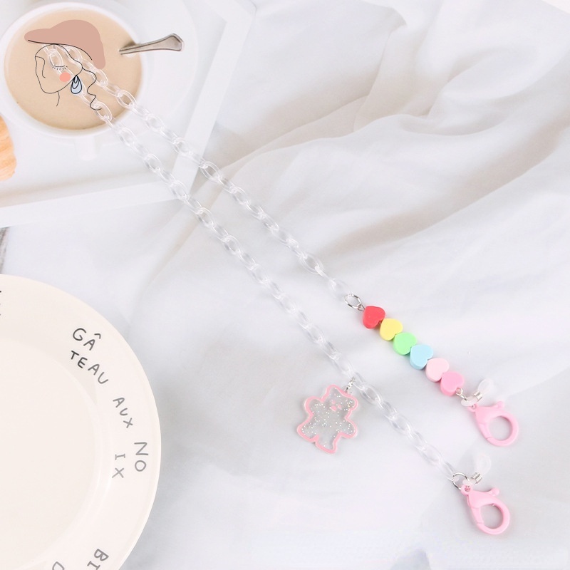Dây Đeo Mắt Kính Xỏ Hạt Nhiều Màu Hình Gấu