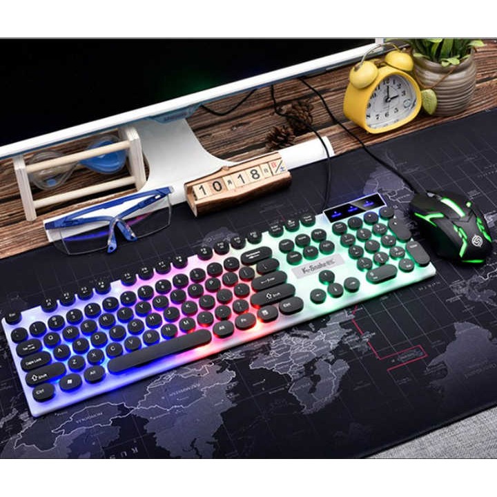 Combo bàn phím và chuột K-SNAKE K4 PHÍM TRÒN chuyên Game Led 7 màu