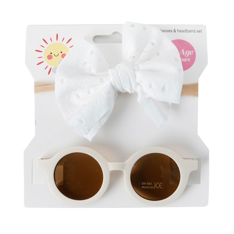Set 2 Kính Mát Chống Tia UV Trang Trí Nơ Đáng Yêu Dành Cho Các Bé