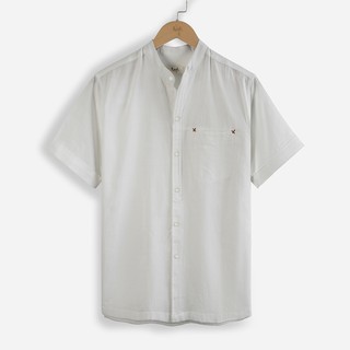 Áo sơ mi đũi nam cộc tay cổ tàu thời trang Vải Đũi (Linen) Cao Cấp R.Menswear