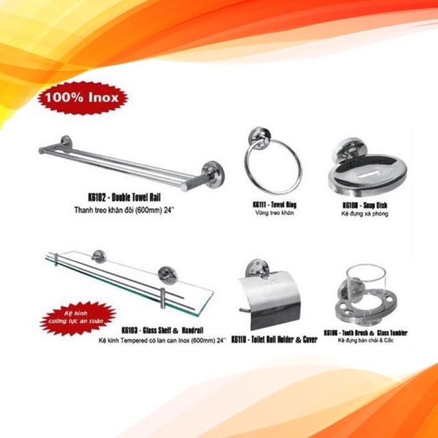 Bộ phụ kiện phòng tắm Inox Klatta