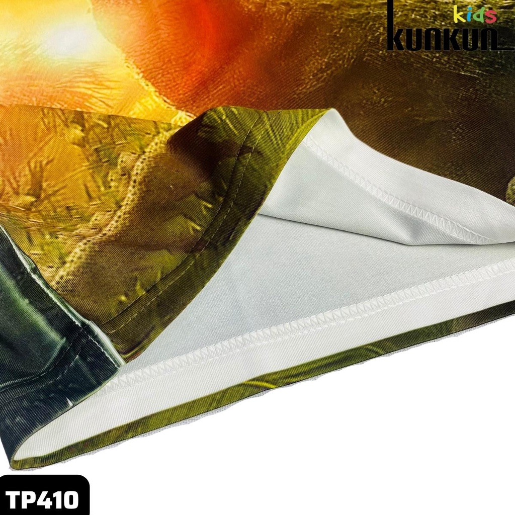 Quần áo bé trai chất thun lạnh Kunkun Kid TP410 in hình khủng long jurassic world size đại từ 10-60kg