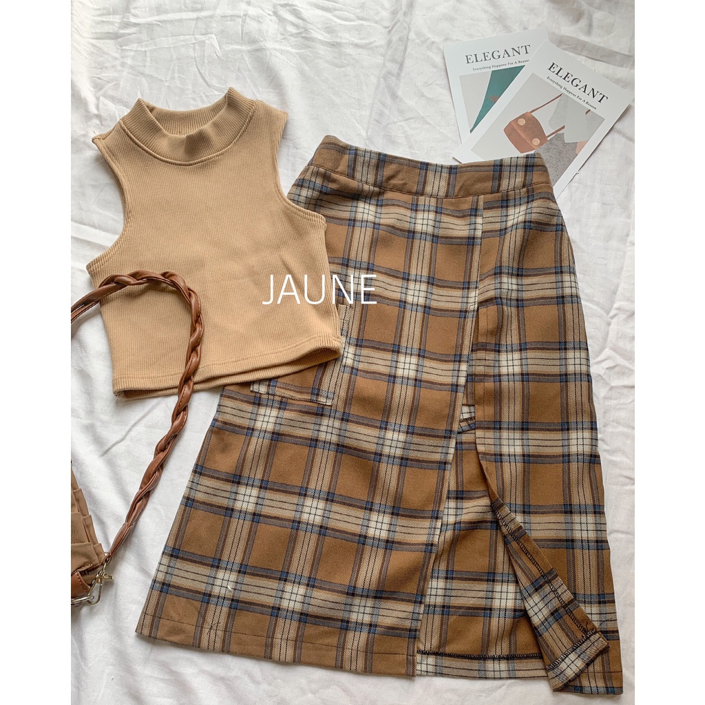 Chân váy Caro JAUNE