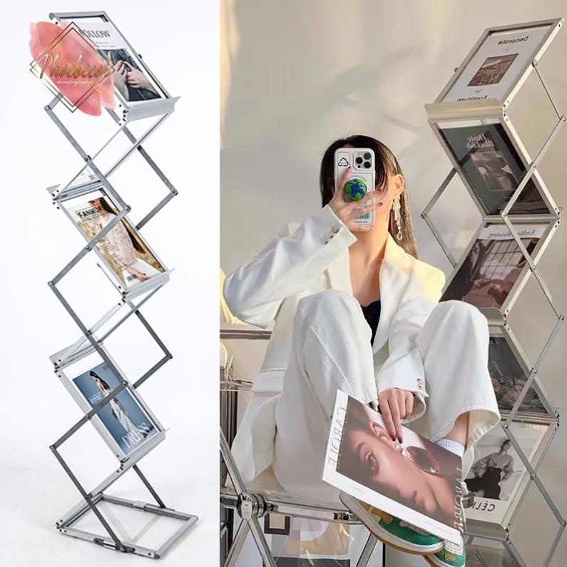 Kệ ziczac để Tờ Tạp chí, Gía Sách Decor Góc Bàn Làm Việc phong cách Hàn Quốc
