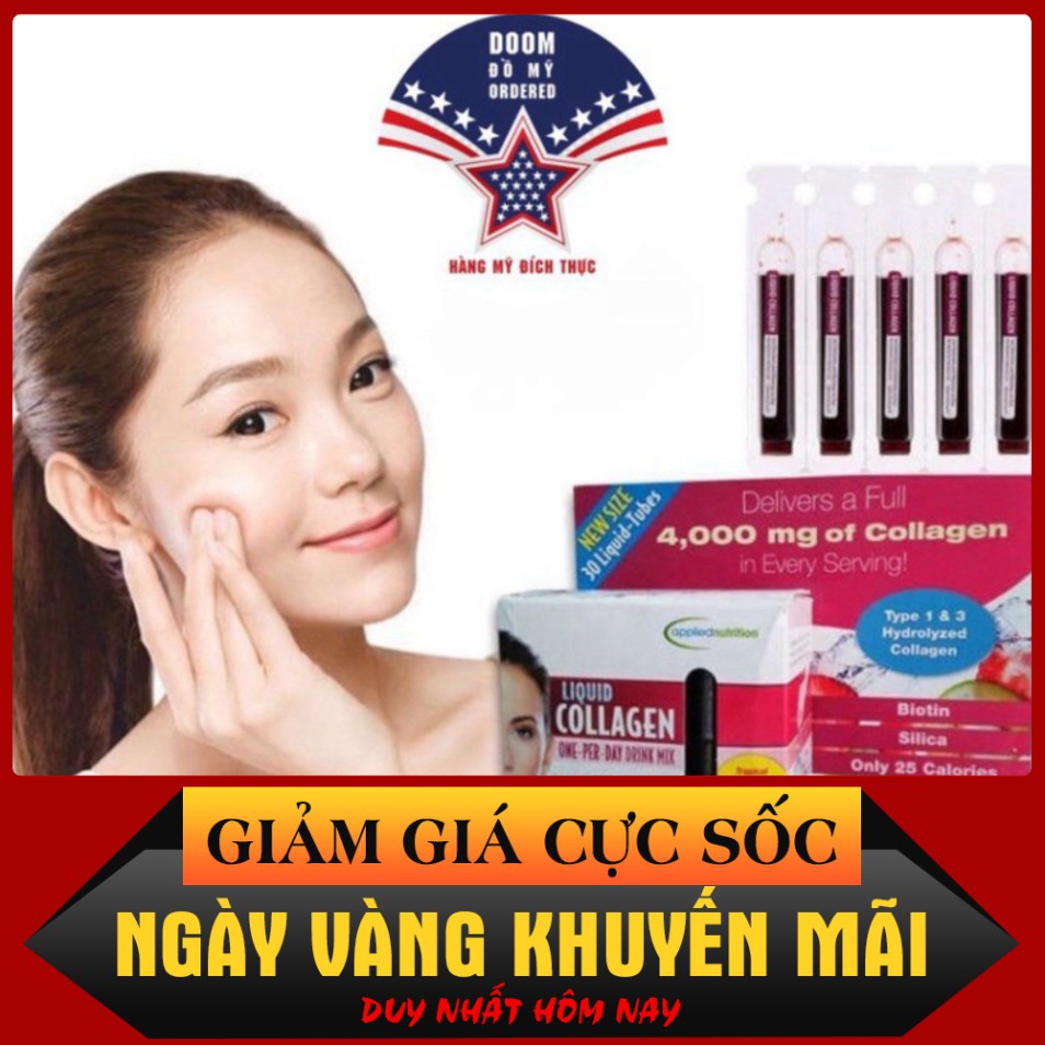 HẠ GIÁ [HÀNG MỸ] Collagen dạng nước Liquid Collagen - 30 Ống HẠ GIÁ