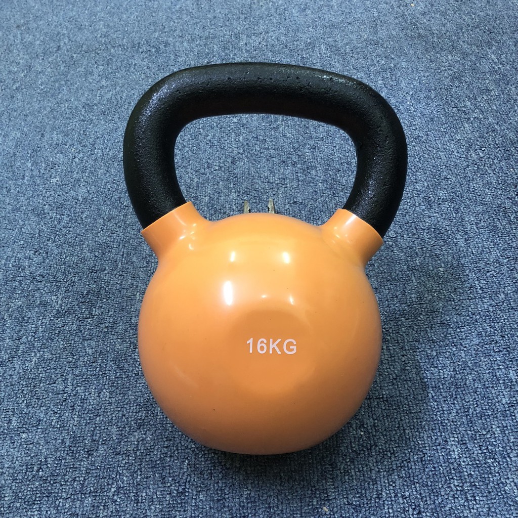 Tạ Bình Vôi,Tạ Ấm,Tạ Quai Xách Bọc Cao Su Cao Cấp Tập Gym 16 kg (KETTLEBELL) giao màu ngẫu nhiên