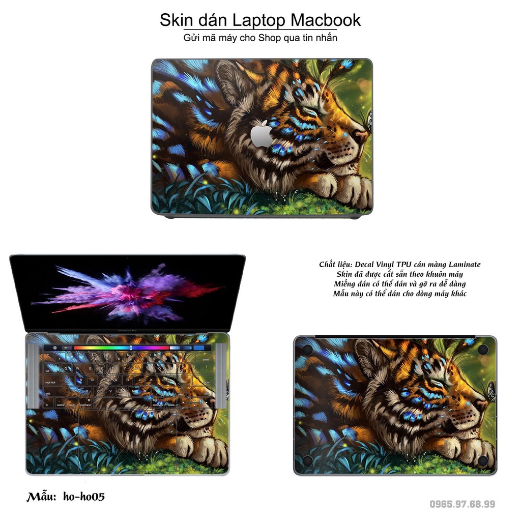 Skin dán Macbook mẫu Con hổ (đã cắt sẵn, inbox mã máy cho shop)