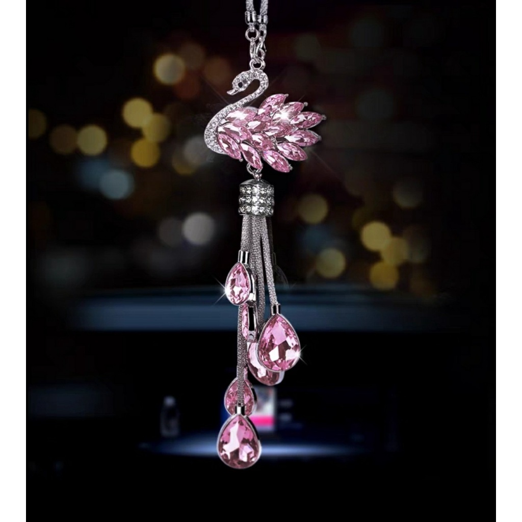 Treo gương chiếu hậu xe ô tô thiên nga - Khánh treo trang trí Gương chiếu hậu xe hơi