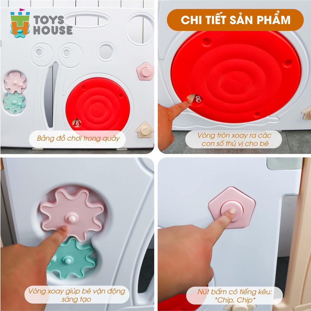 Nhà banh/ quây bóng liên hoàn 3 món quây, xích đu, cầu trượt/tuột đồ chơi vận động cho bé trong nhà Toyshouse ỐC SÊN