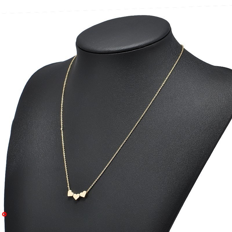 Vòng cổ choker mặt ba trái tim màu vàng hồng thời trang cho nữ