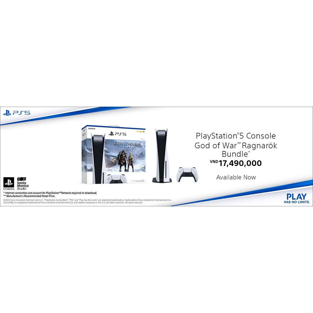 [Nhập mã ELGAME giảm 10%] Bộ máy chơi game Sony PS5 GOW Ragnarok ASIA-00436