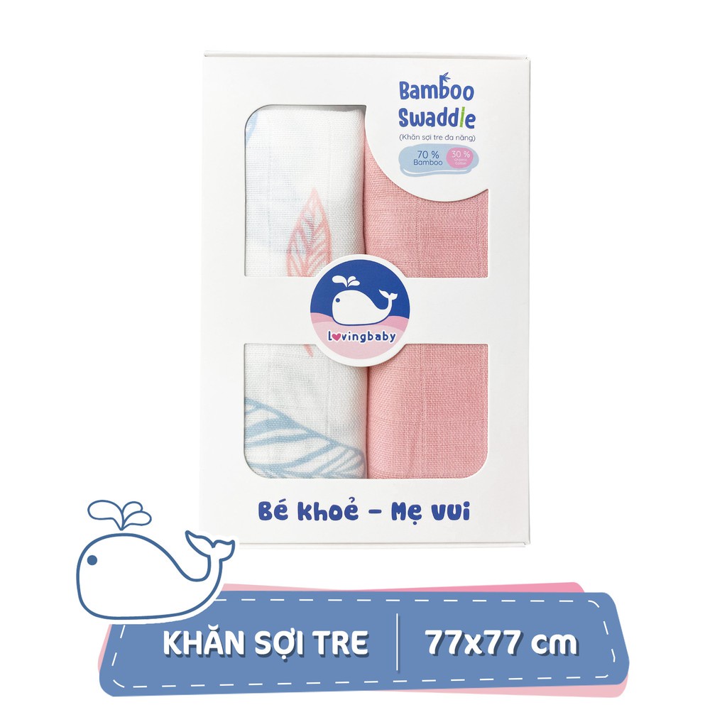 Khăn đa năng Lovingbaby H. R. N. E. E. Smart Wear sợi Tre 77*77cm cho bé hộp 2 cái