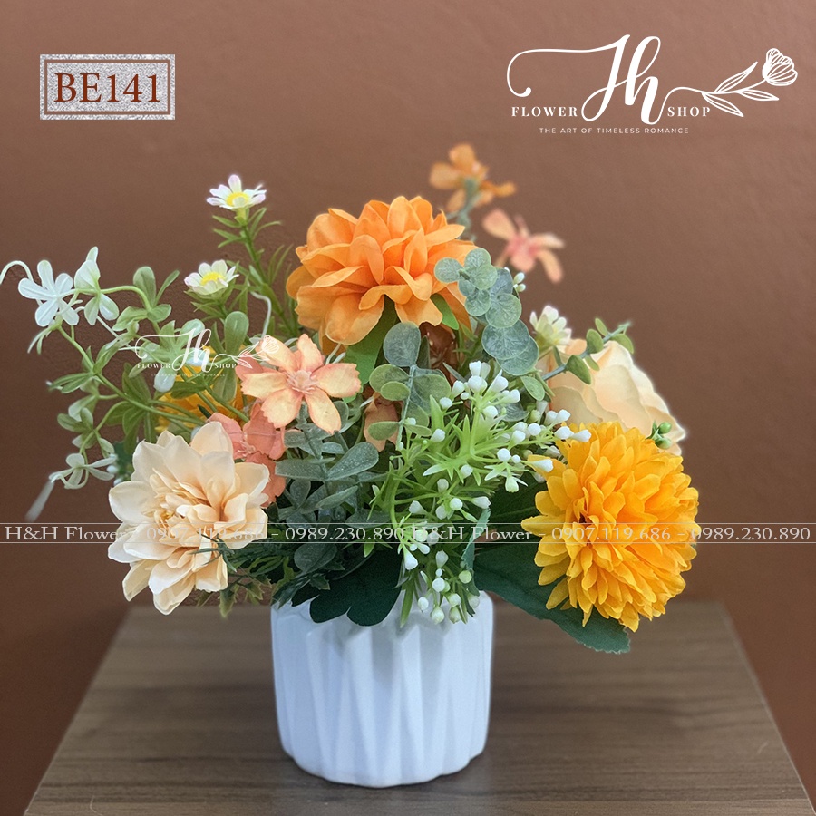 Bình hoa để bàn xinh xắn - HOA LỤA GIÁ RẺ CAO CẤP HÀ NỘI