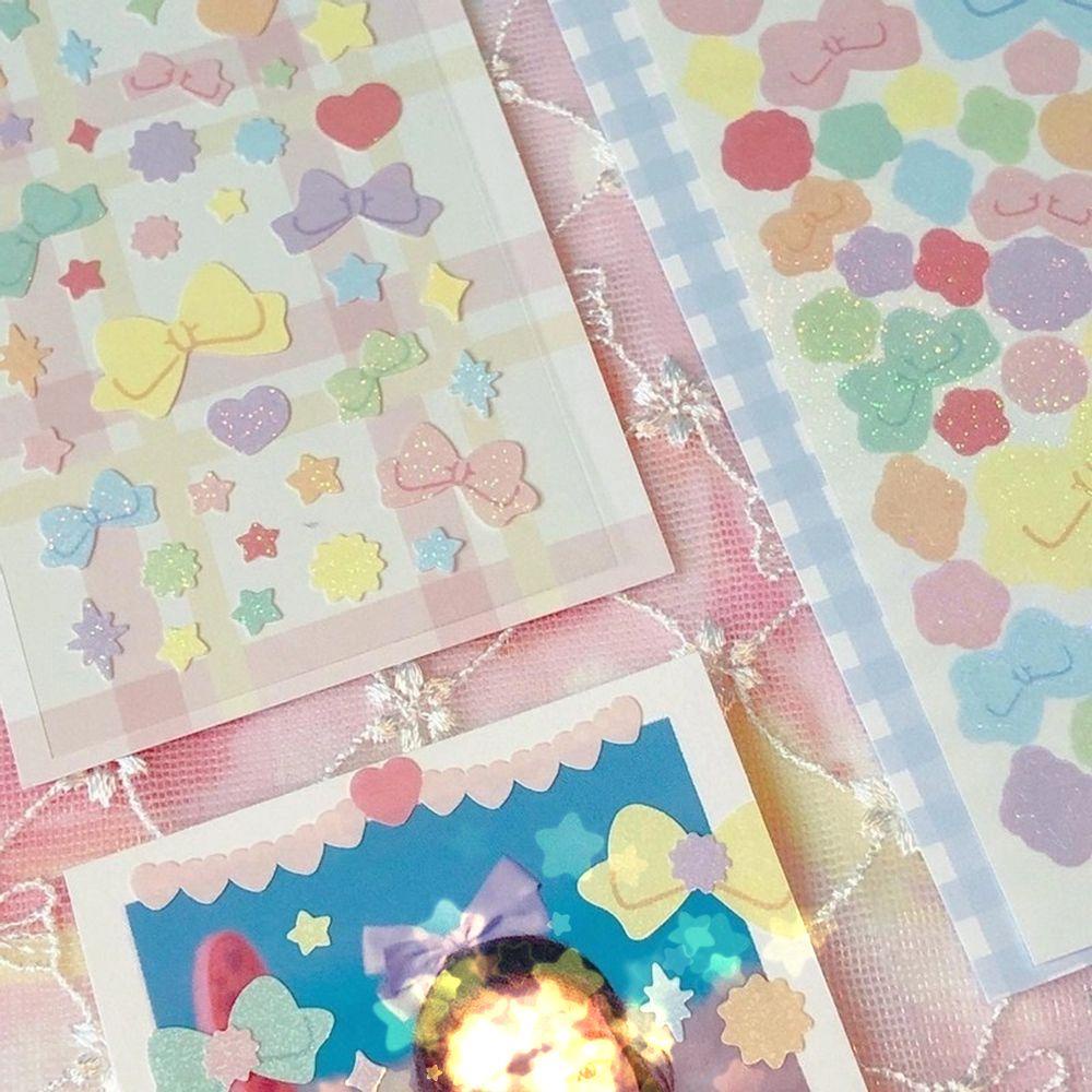 RAINBOW Sticker Dán Trang Trí Điện Thoại / Nhật Ký / Album Ảnh Lấp Lánh