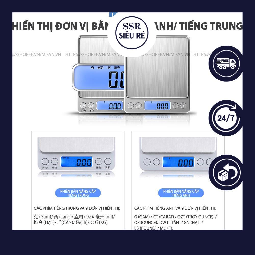 Cân Điện Tử Nhà Bếp SSR Mini 0.01g - 0.5kg - Chính Xác, Thép Không Gỉ, Màn LCD (PD6787)