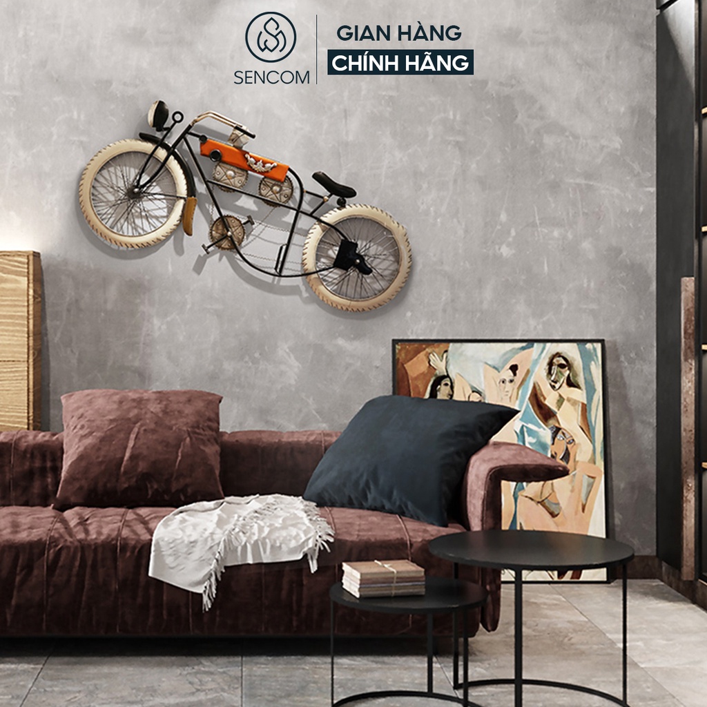 Tranh sắt treo tường nghệ thuật xe máy SENCOM đồ vật decor trang trí nhà cửa mã B105