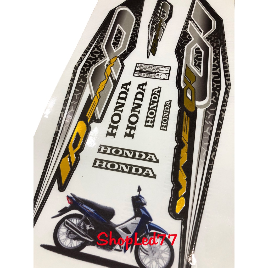 Tem Zin Wave 50cc-100cc-110cc GHÉP CROM  Màu Đen , 3 Lớp Siêu Đẹp