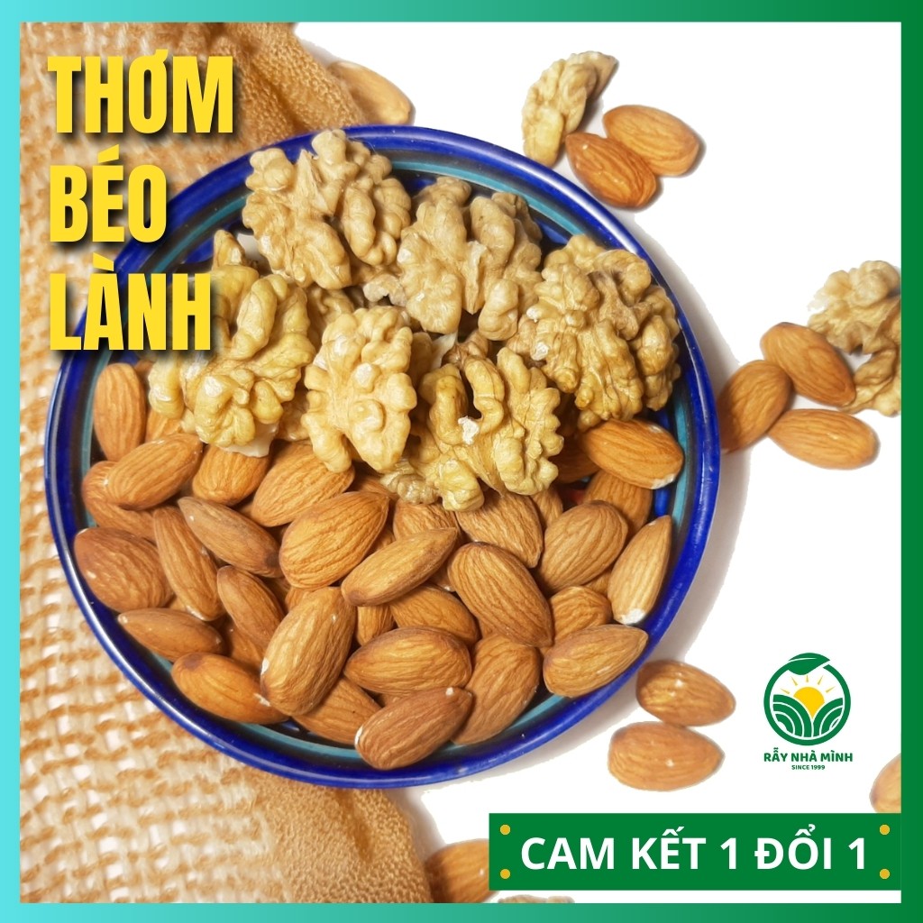 Hạt nấu sữa hạt bà bầu lợi sữa, cho bé. Hạt mix hạnh nhân óc chó nếp rừng 100g