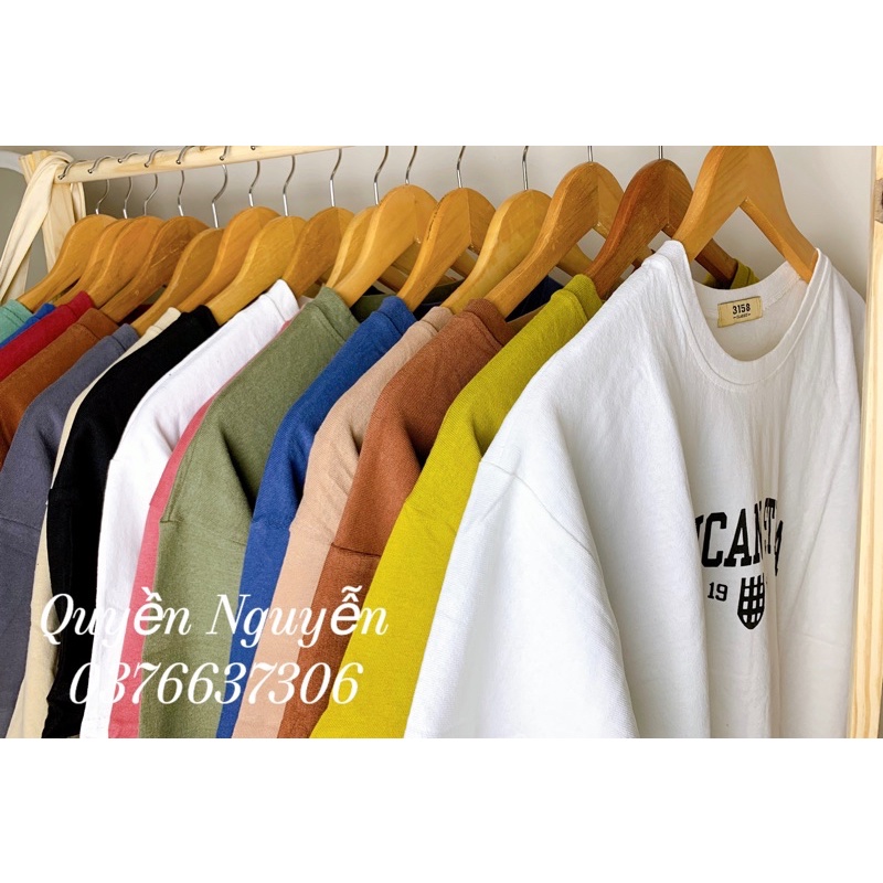 Áo thun 3158/ Áo phông form rộng tay lỡ chất mặt tuyết nhung loại 1