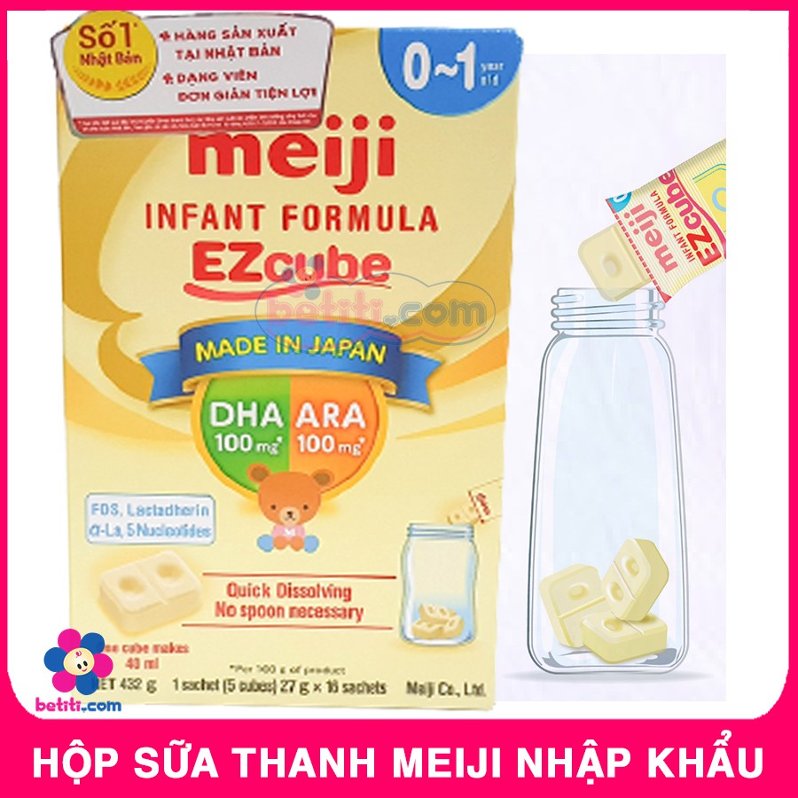 HỘP 16 THANH SỮA Thanh Meiji 27g - Sữa Meiji Thanh Số 0-1 Nhập Khẩu Nhật