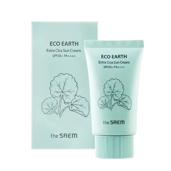 Kem Chống Nắng Rau Má The Saem Eco Earth Extra Cica Sun Cream 50g