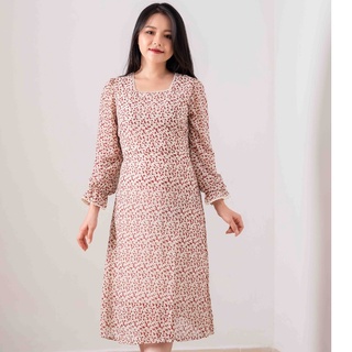 Váy hoa nhí dài tay cổ tròn vintage - đầm nữ xinh Zuca Shop