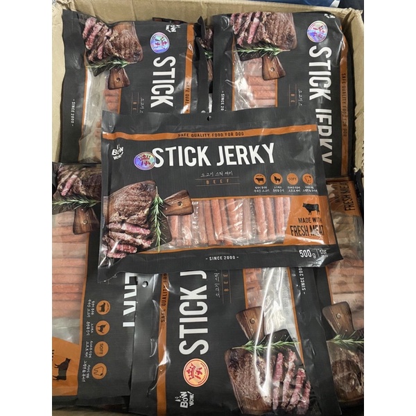 [ Gói to 500g ] Snack thịt que mềm Bowwow Stick Jerky cho cún