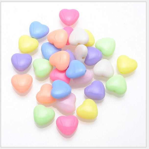 10-25-50gam hạt nhựa trái tim 9-13mm