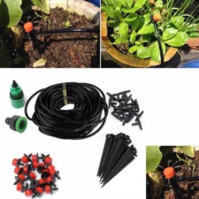 Combo bộ tưới cây tự động gồm 30 đầu tưới nhỏ giọt, 30m dây dẫn nước, 01 đồng hộ đặt thời gian tưới tự động và phụ kiện